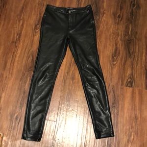 Faux leather pants.